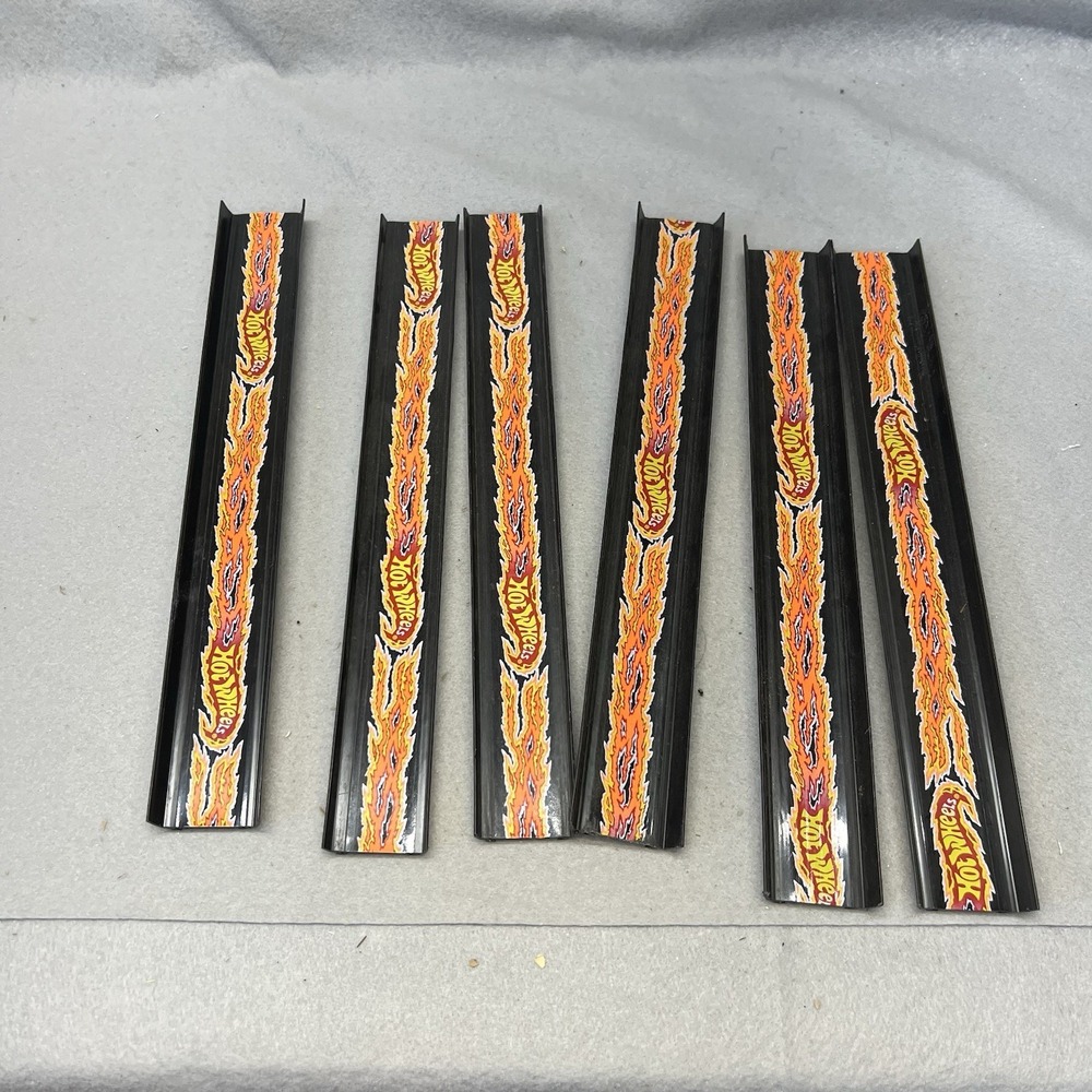 6 Vintage 1990's‎ Hot Wheels Tracks - Black with Flames